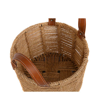 DKD Home Decor Korb Set aus Metall und Schnur mit Ledergriffen - homely Family Shop