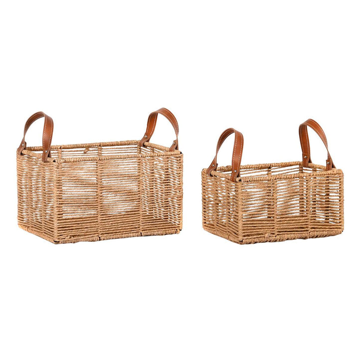 DKD Home Decor Korb-Set mit Schnur und Griffen im Boho-Stil - homely Family Shop
