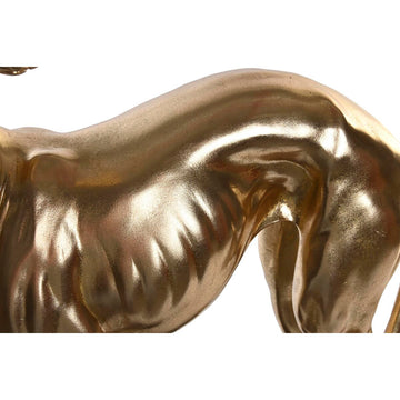 Nahaufnahme der goldenen Hunde Deko-Figur. Elegante Heimdeko.