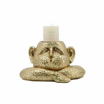 Goldene Harz Kerzenschale im Buddha-Stil, DKD Home Decor. Dekorative Kerzenhalter mit Textur.