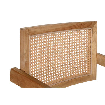 Detailansicht: Esszimmerstuhl aus Teakholz und Rattan - Homely Family Shop