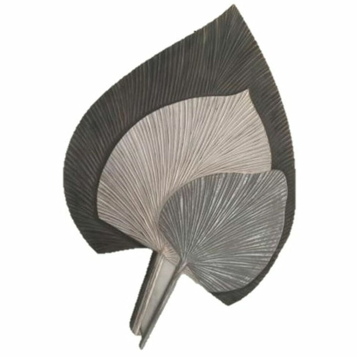 DKD Wanddeko aus Holz mit Pflanzenblatt Motiv in Grau - homely Family Shop