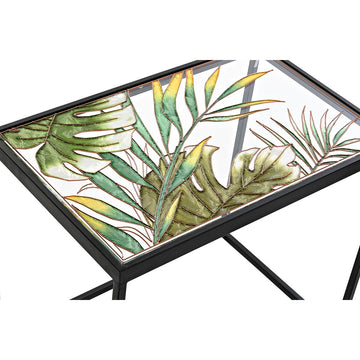DKD Home Decor Tisch mit grün-goldenem Blattmuster - homely Family Shop