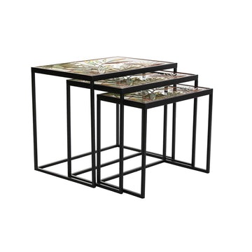 DKD Home Deko-Tisch Set mit Blattmuster in Gold und Schwarz - homely Family Shop
