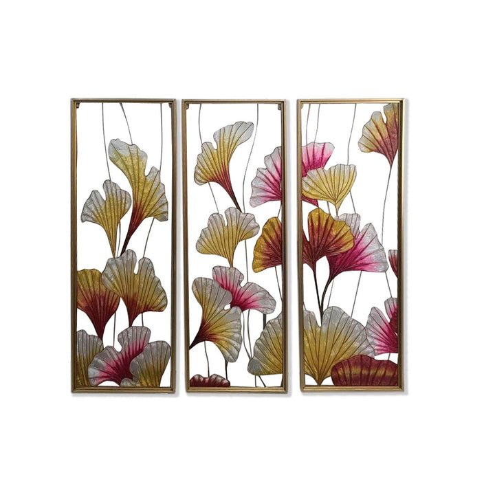 DKD Home Decor Leinwand mit tropischen Pflanzenblättern in Goldrahmen - homely Family Shop