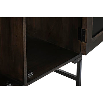 Braune Anrichte aus Mango-Holz und Rattan-Details - Homely Family Shop