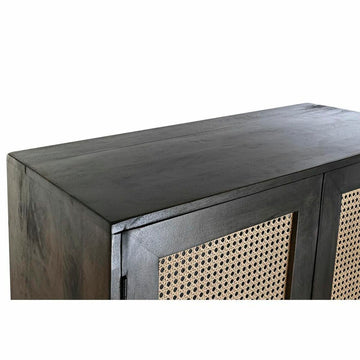 DKD Home Decor Anrichte aus Mango-Holz mit schwarzem Akzent und Rohrgeflecht - homely Family Shop
