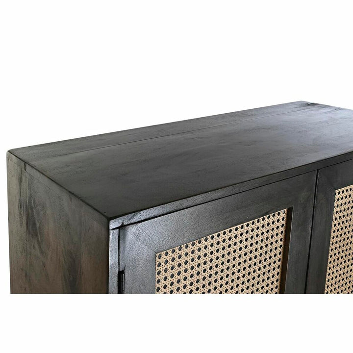 DKD Home Decor Anrichte aus Mango-Holz mit schwarzem Akzent und Rohrgeflecht - homely Family Shop
