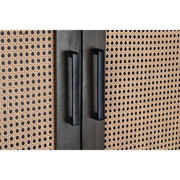 Nahaufnahme: DKD Home Dekor Anrichte mit Rattan und Holz - homely Family Shop