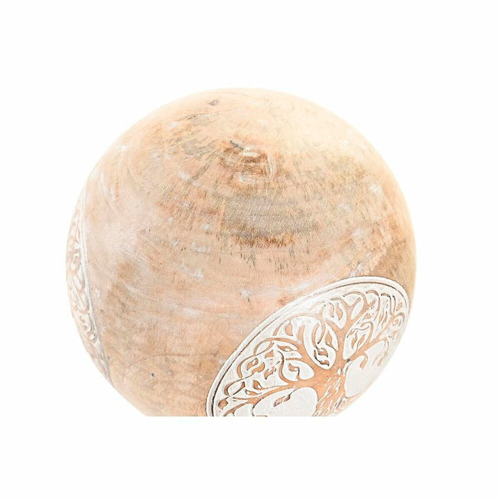 Dekorativer Baum Eule Holzball in Weiß und Natur von DKD Home Decor - homely Family Shop