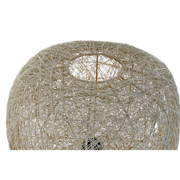 DKD Home Decor Stehlampe mit weißem, verwobenem Lampenschirm - homely Family Shop