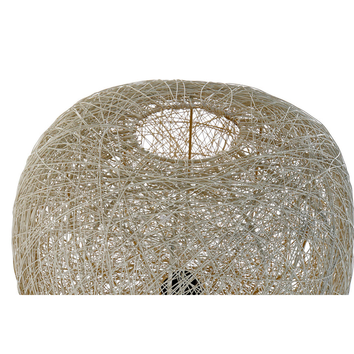DKD Home Decor Stehlampe mit weißem, verwobenem Lampenschirm - homely Family Shop