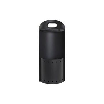 Schwarzer Kaminutensilien Halter aus Edelstahl von DKD Home Decor mit Griff und perforierter Basis.