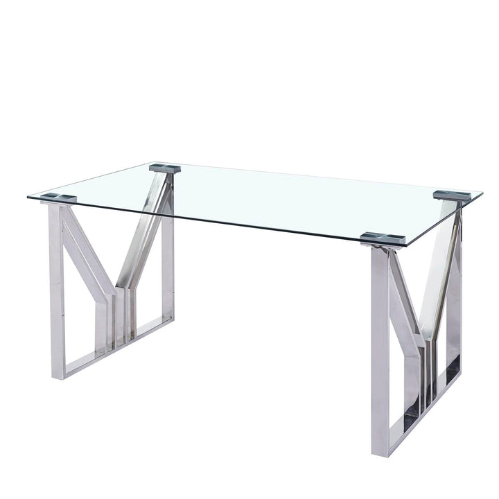 DKD Home Esstisch mit Kristallplatte und Stahlgestell - homely Family Shop