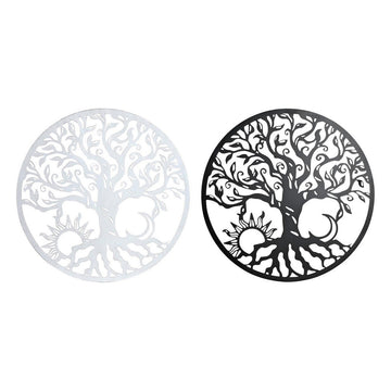 DKD Home Decor Wanddeko, Baum und Sonne in Schwarz/Weiß - Homely Family Shop