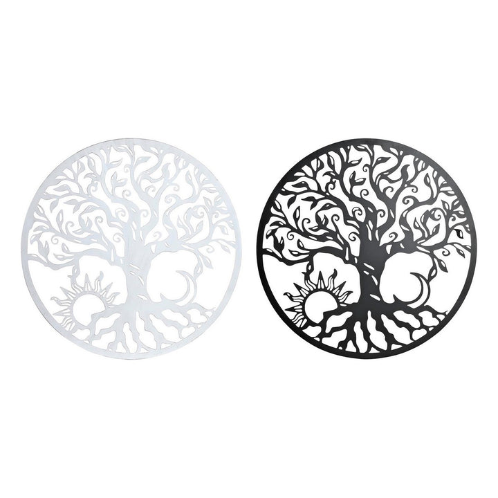 DKD Home Decor Wanddeko, Baum und Sonne in Schwarz/Weiß - Homely Family Shop