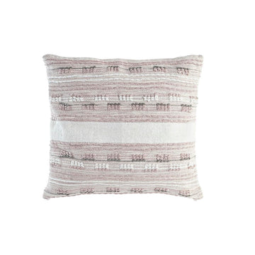 Buntes Kissen im Boho-Stil mit horizontalen Streifen und geometrischen Mustern. Dekoratives Kissen.