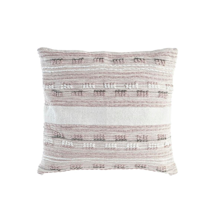 Buntes Kissen im Boho-Stil mit horizontalen Streifen und geometrischen Mustern. Dekoratives Kissen.