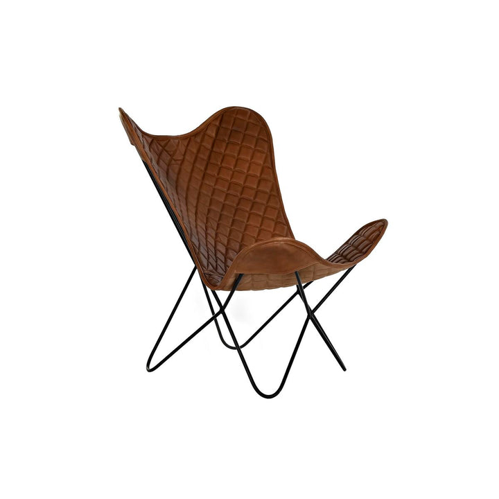 Brauner DKD Home Dekor Esszimmerstuhl mit Leder und Metall - homely Family Shop