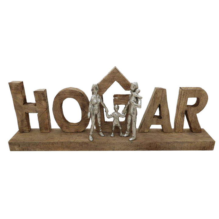DKD Home Deko-Figur aus Mango-Holz mit Familie aus Aluminium - homely Family Shop