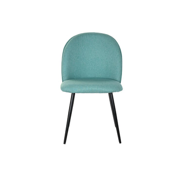 DKD Home Esszimmerstuhl mit blauem Stoff und Metallbeinen - homely Family Shop
