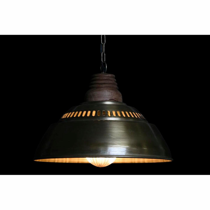Braune goldene Eisen Deckenlampe mit Mangoholz - Homely Family Shop