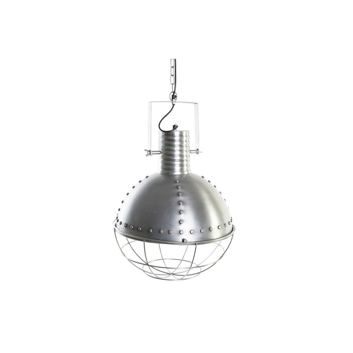 Silberfarbene Eisen Deckenlampe mit Drahtkäfig von DKD Home Decor - homely Family Shop