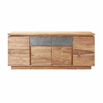 Naturfarbene DKD Anrichte mit grauen Akzenten - Homely Family Shop