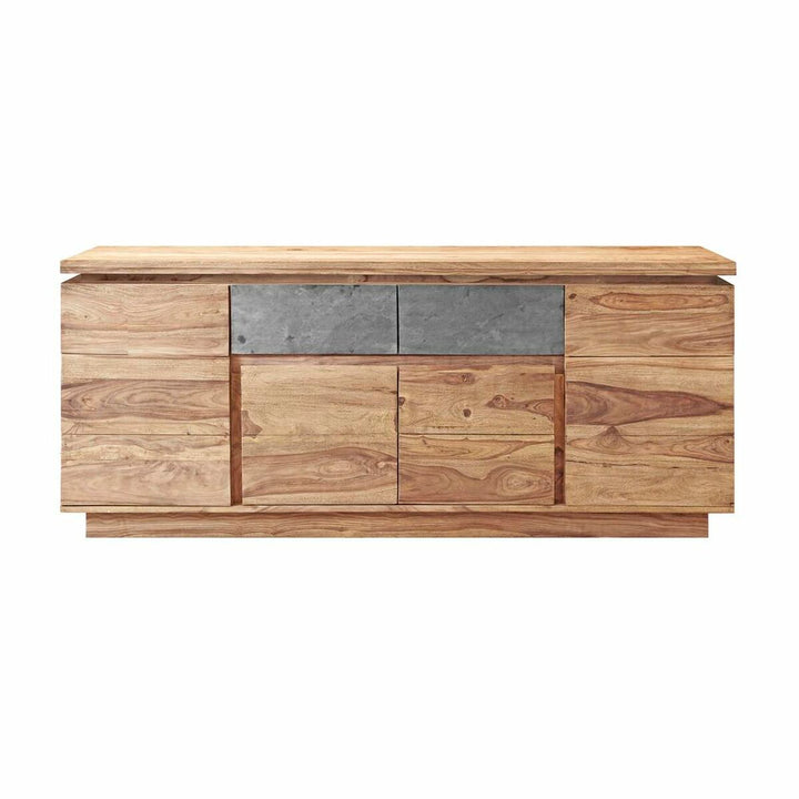 Naturfarbene DKD Anrichte mit grauen Akzenten - Homely Family Shop