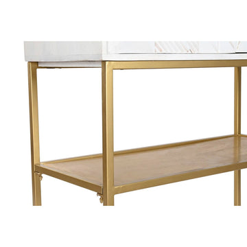 Detail der Anrichte mit goldenem Metall und Mango-Holz - homely Family Shop