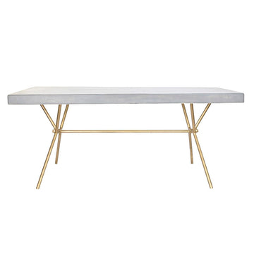 DKD Home Esstisch mit grauer Platte und goldenem Messinggestell - homely Family Shop