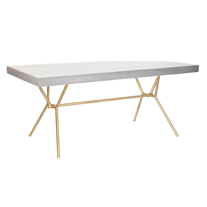 DKD Home Esstisch mit grauer Platte und Messing Gestell - homely Family Shop
