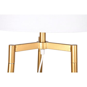 Nahaufnahme goldene DKD Stehlampe mit Metallfuß und Lampenschirm - homely Family Shop