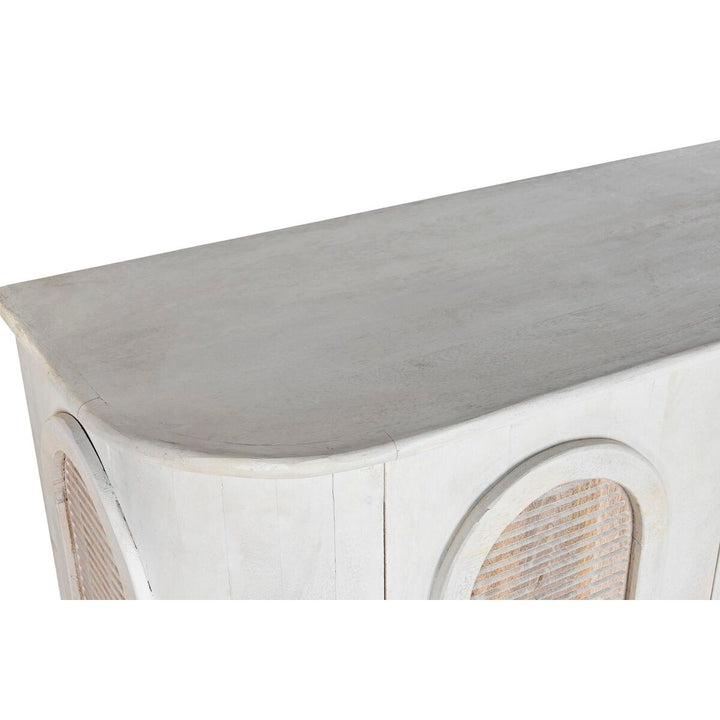 Detailansicht: Weiße Anrichte mit Rattaneinsätzen von DKD Home Decor - homely Family Shop