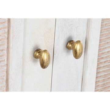 Detail der weißen Anrichte mit goldenen Griffen - Homely Family Shop