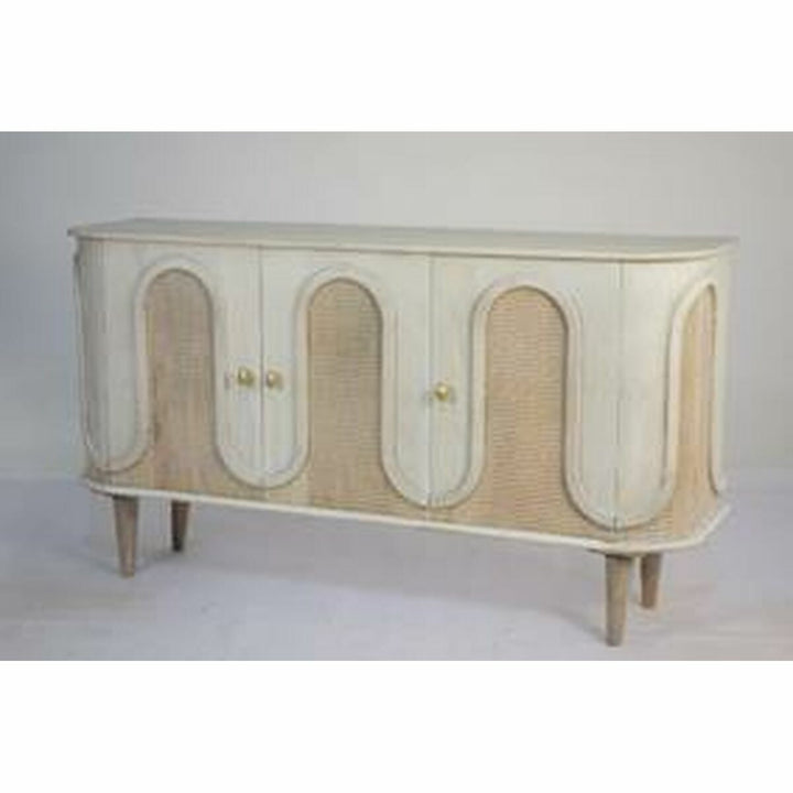 DKD Home Esstisch aus Mango-Holz in Weiß, Gold und Messing - homely Family Shop