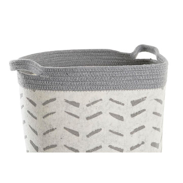 Grauer Baumwollkorb mit Muster, DKD Home Decor - homely Family Shop