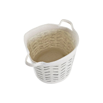 Grauer DKD Home Decor Korb aus Baumwolle mit Streifen und Griffen - homely Family Shop