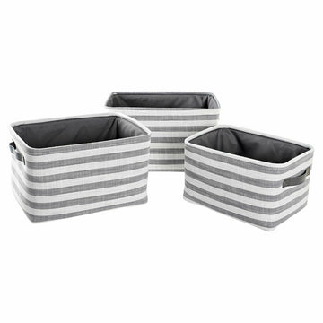 DKD Home Decor Korb-Set mit Streifen Baumwolle, 3 Stück - homely Family Shop