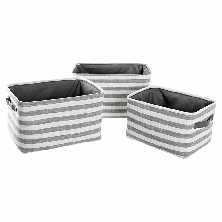 DKD Home Decor Korb-Set mit Streifen Baumwolle, 3 Stück - homely Family Shop