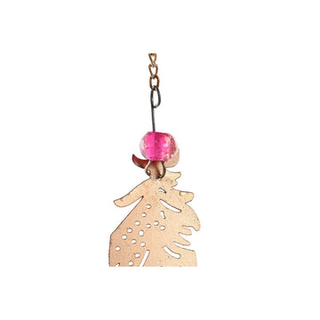 Goldene Feder Deko Figur mit rosa Kugel, DKD Home Decor - homely Family Shop