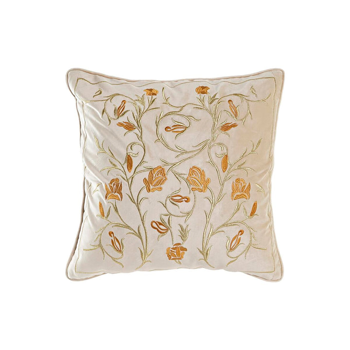 Dekoratives Kissen mit goldenen Blumenstickereien. Elegantes Kissen für Ihr Zuhause.