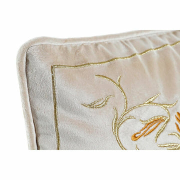 Goldenes DKD Home Decor Kissen mit Blumenmuster, 50x10x30 cm. Dekokissen.