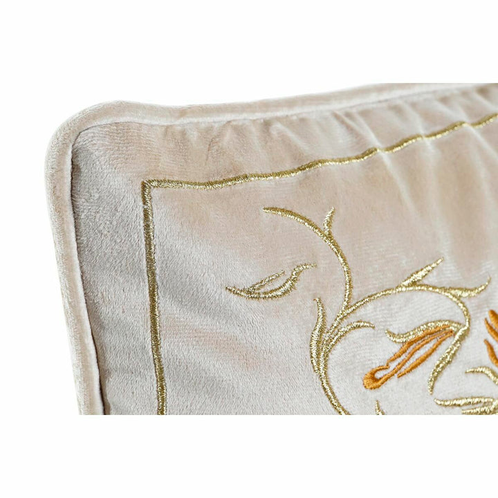 Goldenes DKD Home Decor Kissen mit Blumenmuster, 50x10x30 cm. Dekokissen.