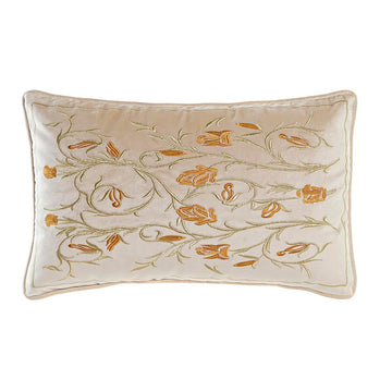 Goldenes DKD Home Decor Kissen mit Blumenmuster, 50x10x30 cm. Dekoratives Kissen.