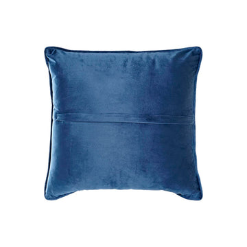 Blaues Kissen mit Karriert und Blumenmuster im Neoklassischen Stil. Dekokissen.
