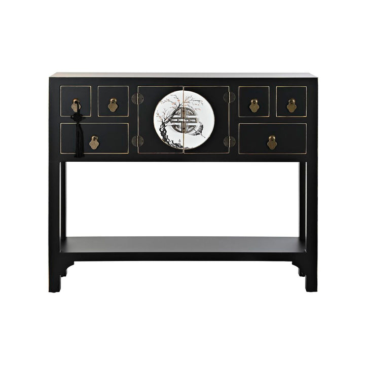 DKD Beistelltisch in Schwarz und Gold mit Holzdetails - Homely Family Shop