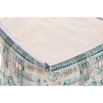 DKD Home Puff mit blauem Casablanca Muster und Reißverschluss - homely Family Shop