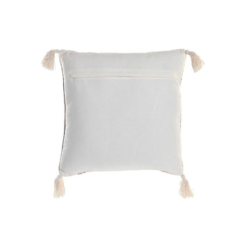Blaues Kissen mit Randbereich und Quasten. Dekoratives Wohnaccessoire von DKD Home Decor.