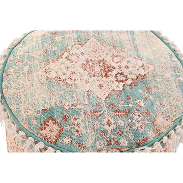 DKD Home Decor Boden Kissen mit Araber Muster, braun, grün und gelb mit Fransen.